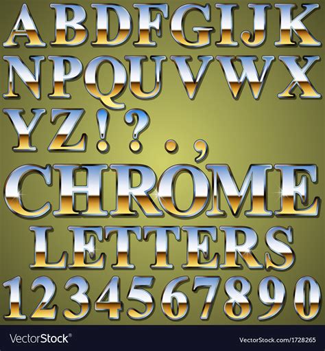 Chrome Metal Letters Royalty Free Vector Image