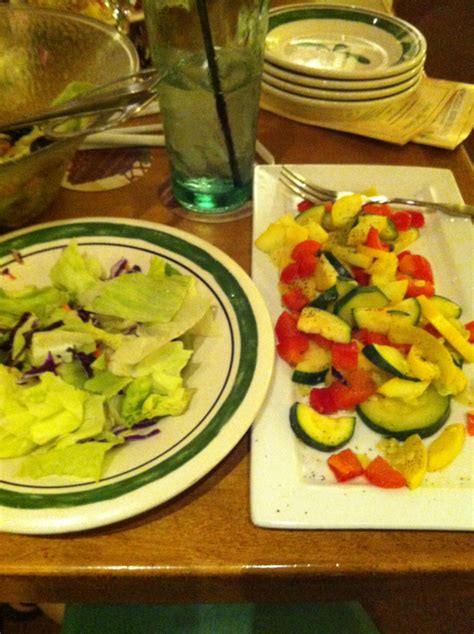 The house salad without croutons stands as a potential selection with 110 calories and nine grams of. Eating Gluten-free AND pasta-free at Olive Garden - Claire ...