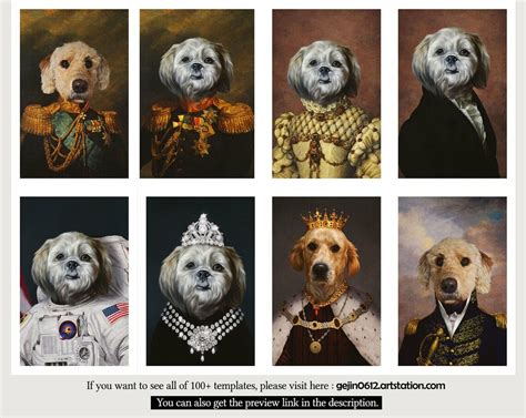 Royal Pet Portrait Template Free