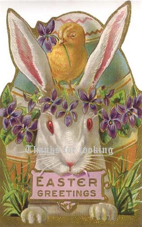 5 Digital Victorian Vintage Easter Postcards Images For Etsy
