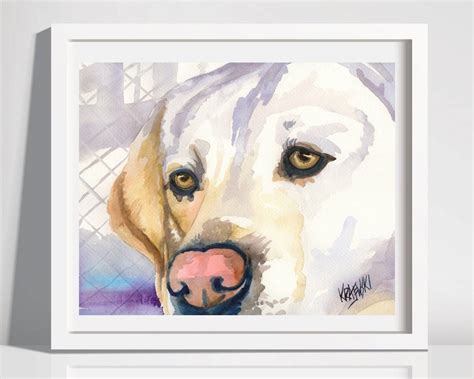 Dog Print Yellow Lab Watercolor Labrador Retriever Art Print Of