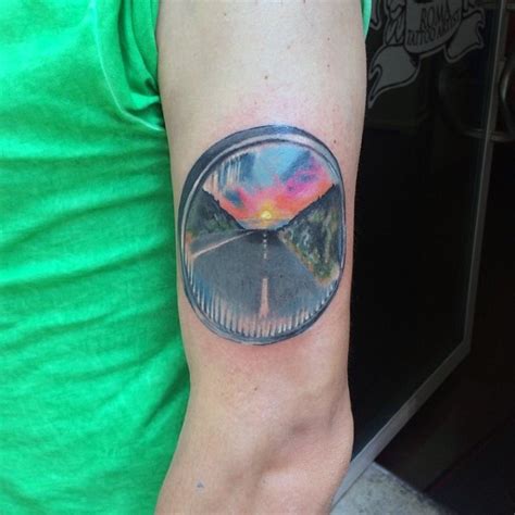 Little Colored Road With Sunset Tattoo On Arm Tattooimagesbiz