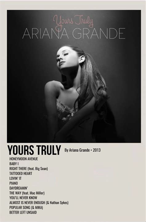 Yours Truly Ariana Grande Album Ariana Grande Poster Ariana