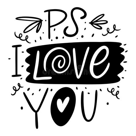 I Love You Hand Lettering Vector Stock Vector Illustration Of
