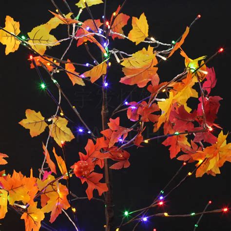 Buy Halloween Maple Leaves Garland Lighted Fall