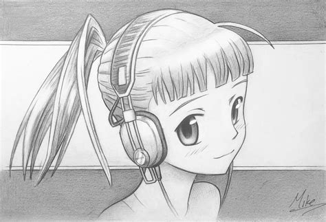Manga Girl With Headphones By Mcorderroure On Deviantart