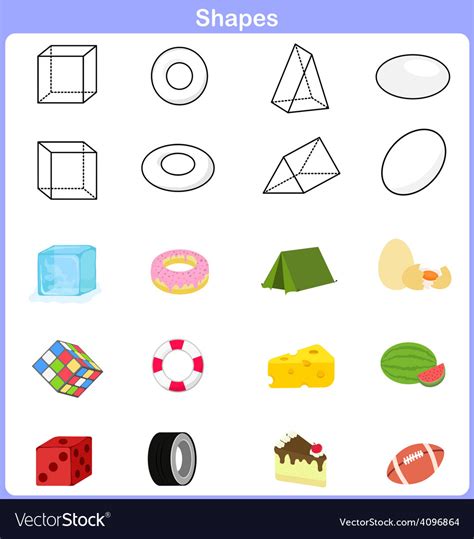 Learning The Shapes With Object For Kids Vector Image