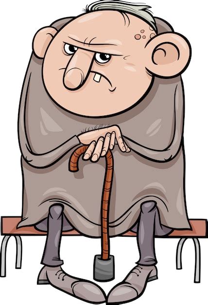 Premium Vector Grumpy Old Man Cartoon Illustration