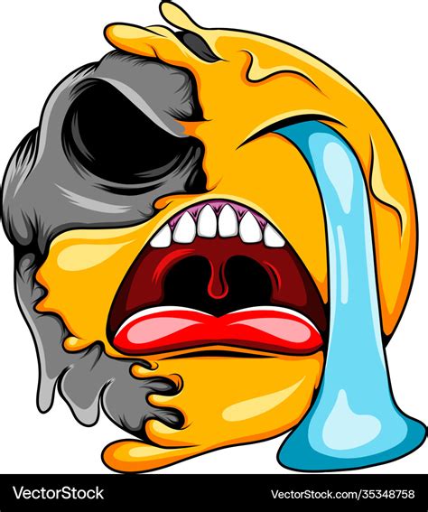 Crying Face Expression With Opened Mouth Changes Vector Image