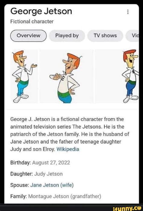 George Jetson Fictional Character Played By Tv Shows Vile George J Jetson Is A Fictional