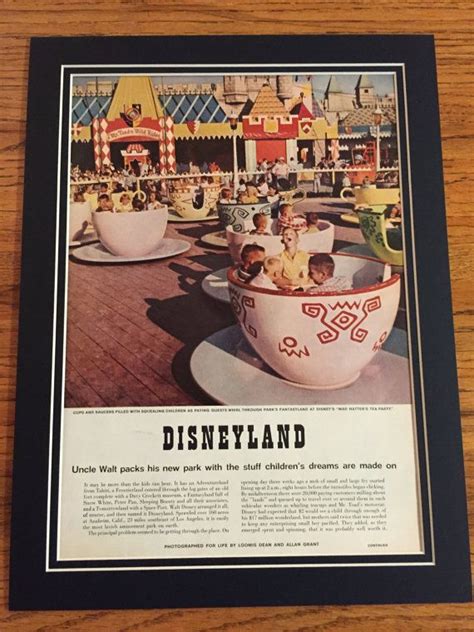 1955 Life Magazine Article Disneyland Opening Matboard Included