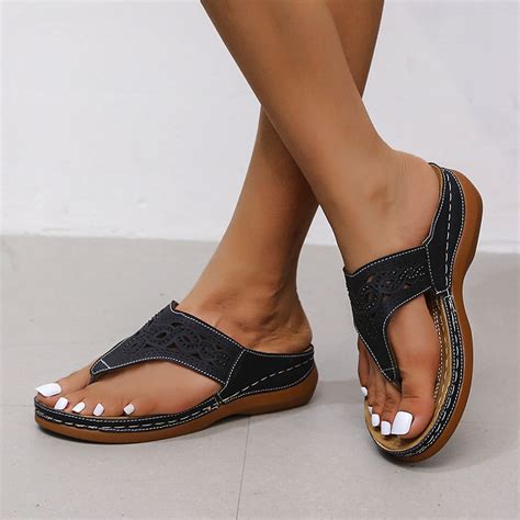 Loyisvidion Womens Sandals Clearance Summer Ladies Flip Flops Wedge