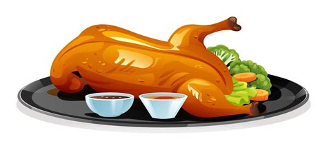 Chinese Food Peking Duck Vector Illustration 20153290 Vector Art At Vecteezy