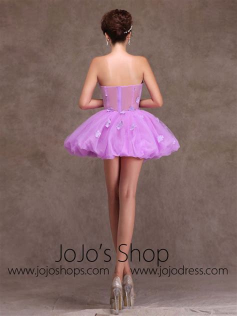 Purple Strapless Tutu Ballerina Short Prom Dress Party Dress Cocktail Jojo Shop