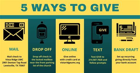 Ways To Give Vista Ridge United Methodist Church