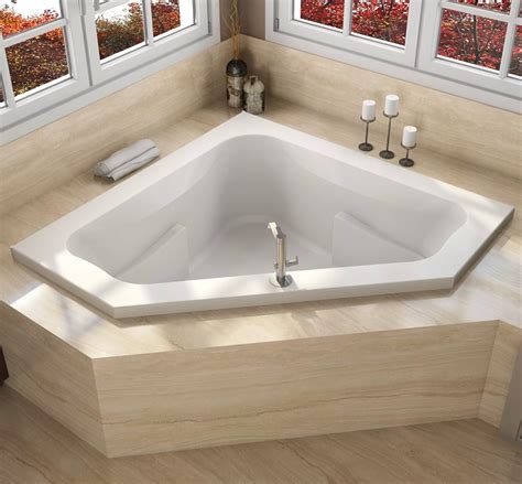 Drop In Corner Bathtub Simple Design With Deep 17 Inch Soak Depth