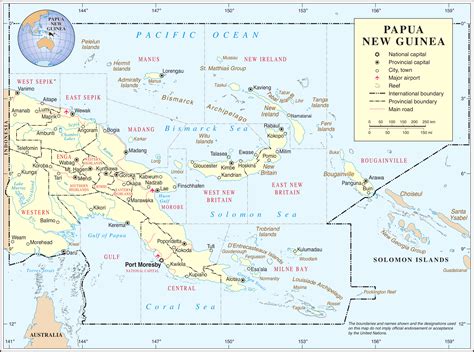 Landkarte Papua Neuguinea Übersichtskarte Karten