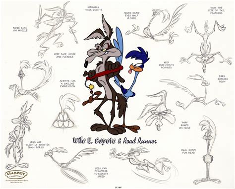 Looney Tunes Studio Artists Wile E Coyote And Road Runner Model