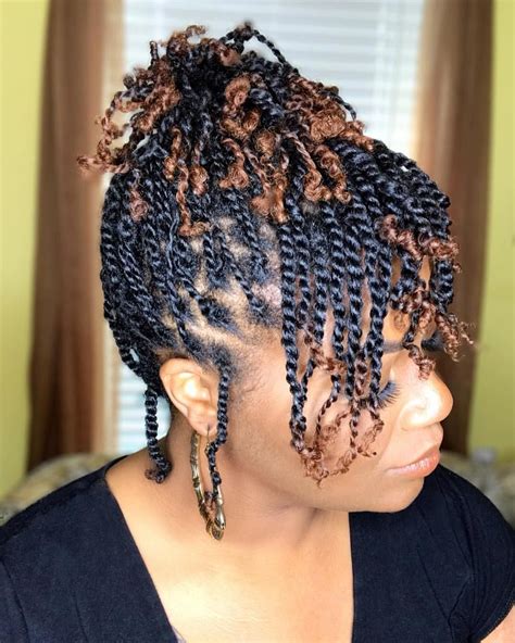 4 Years Natural Mini Two Stran Twists Updo On Natural Hair Colored