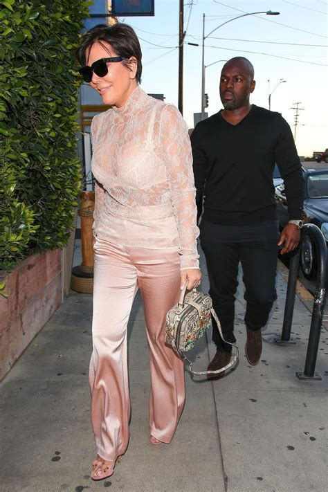 kris jenner steps out in a barely there see through top with corey