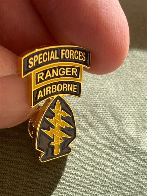 Special Forces Full Color Ssi Sf Tab Ranger Tab Pin Triple Canopy