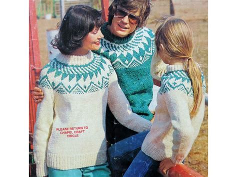 Fair Isle Yoke Sweater Knitting Pattern Pdf Chunky Jumper Etsy Uk
