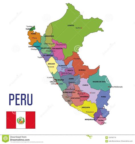 Mapa De Perú Ilustración Del Vector Ilustración De Territorio 120762719
