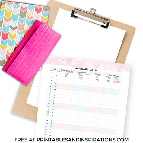 printable monthly tracker template calendar printables