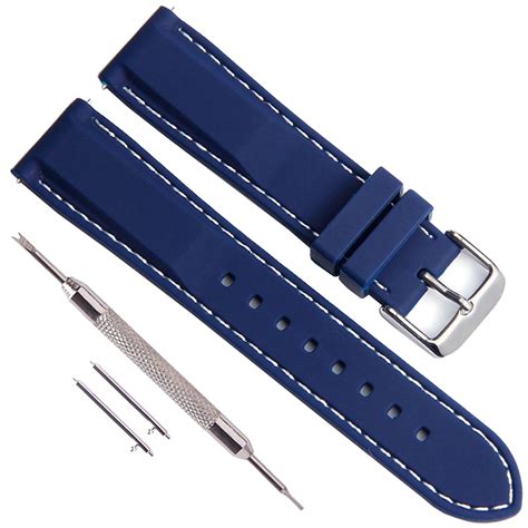 Quick Release Silicone Soft Rubber Watch Straps With Stainless Metal