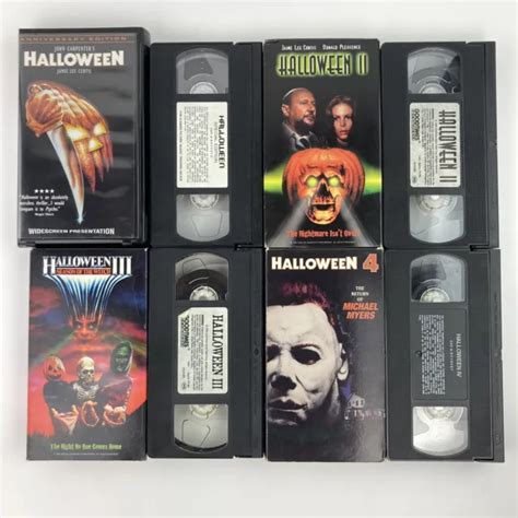 Lot Of 4 Halloween Vhs Horror Movies Scary Slasher Film Tested~ Free