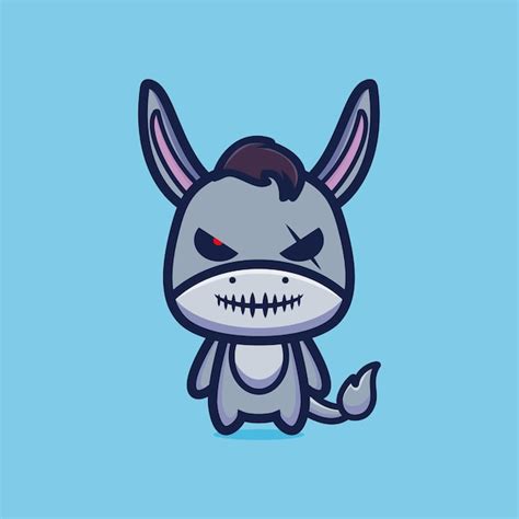 Premium Vector Evil Donkey Mascot Cartoon Character Design Premium Vector