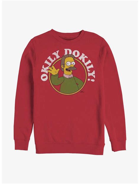 The Simpsons Sweatshirts The Simpsons Okily Dokily Ned Flanders Dad Crew Sweatshirt HT