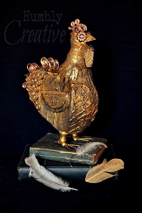 Steampunk Chicken Altered Bottle By Humbly Creative Altered Bottles