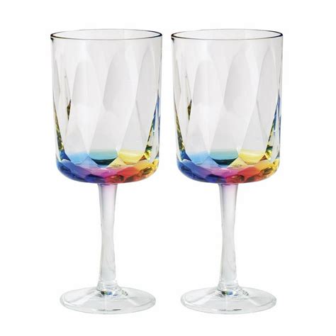 Merritt Rainbow Prism 16 Oz Acrylic Wine Glasses Set Of 2 Walmart