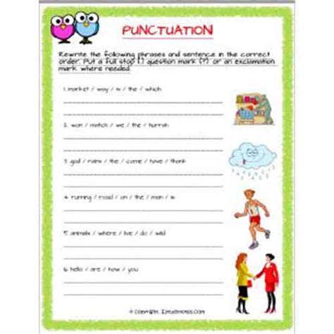 In this video class 2 english grammar worksheets discussed. English Punctuation And Sequence Worksheet 2 Grade 2 ...