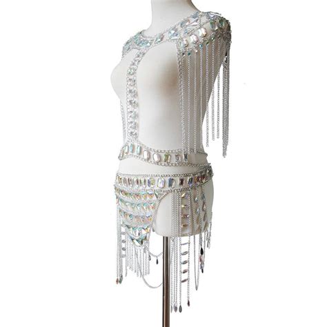 Women Fashion Rhinestone Body Jewelry Set Sexy Tassel Crystal Body Chain Ebay