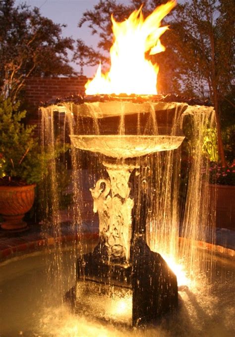 Water Fountain And Fire Feature Combined By Ferris Land Design