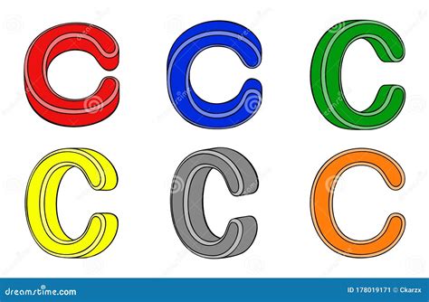 Seis Letras Multicolores C 3d Ilustración Del Vector Ilustración De