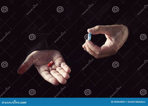 Red Pill Blue Pill Concept Stock Image Image Of Hand 96964469