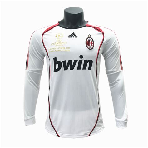 2006 2007 Ac Milan Away Long Sleeve Retro Jersey Vintage Shirt