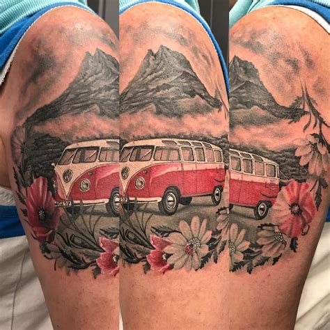 Voltswagon Camper Van Tattoo By Catalin At Holy Grail Tattoo Studios