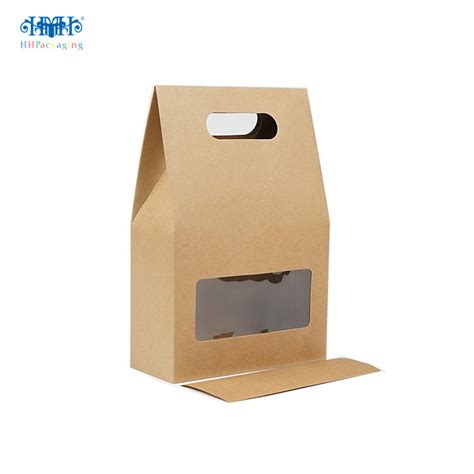 Customized Brown Stand Up Kraft Paper Ziplock Bag With Clear Window For