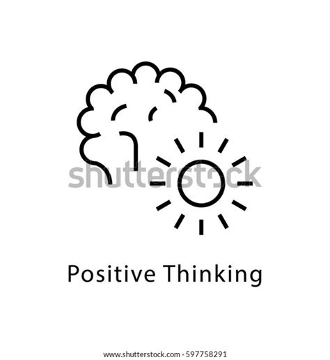 Positive Thinking Vector Line Icon Stock Vector Royalty Free