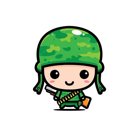 Premium Vector Cute Army Character Design