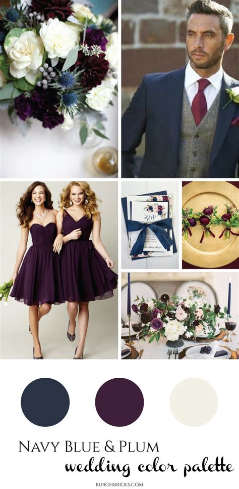 Navy Blue And Plum Wedding Inspiration Plum Wedding Colors Plum