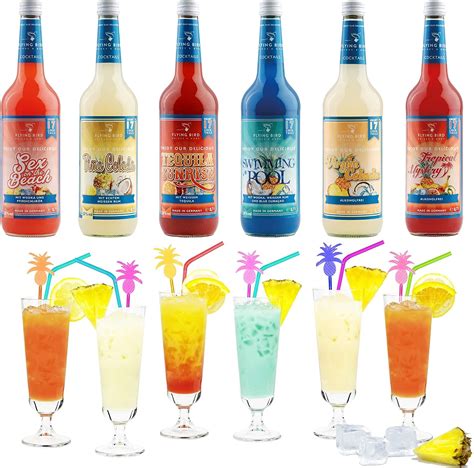 Paket Für 102 Cocktails Fertig Gemixt 6 Flaschen 07l Cocktail Premix Mit Allen Zutaten Mit