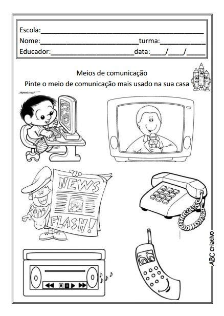 Resultado De Imagem Para Meios De Comunicação Educação Infantil Atividades De Comunicação