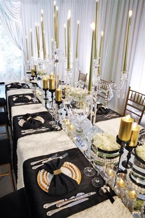 80 Adorable Black And Gold Wedding Ideas Wedding Table Long Table