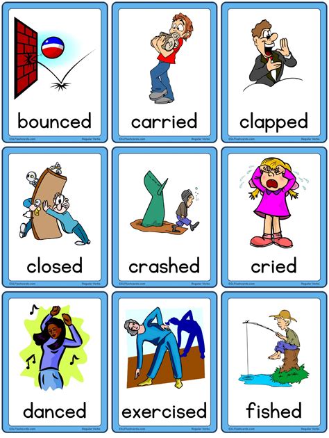 Regular Verbs Esl Flashcards