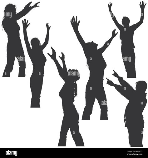 Hands Up Silhouettes Stock Vector Image And Art Alamy